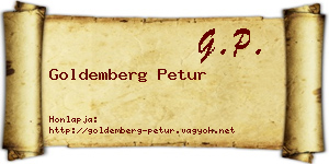Goldemberg Petur névjegykártya